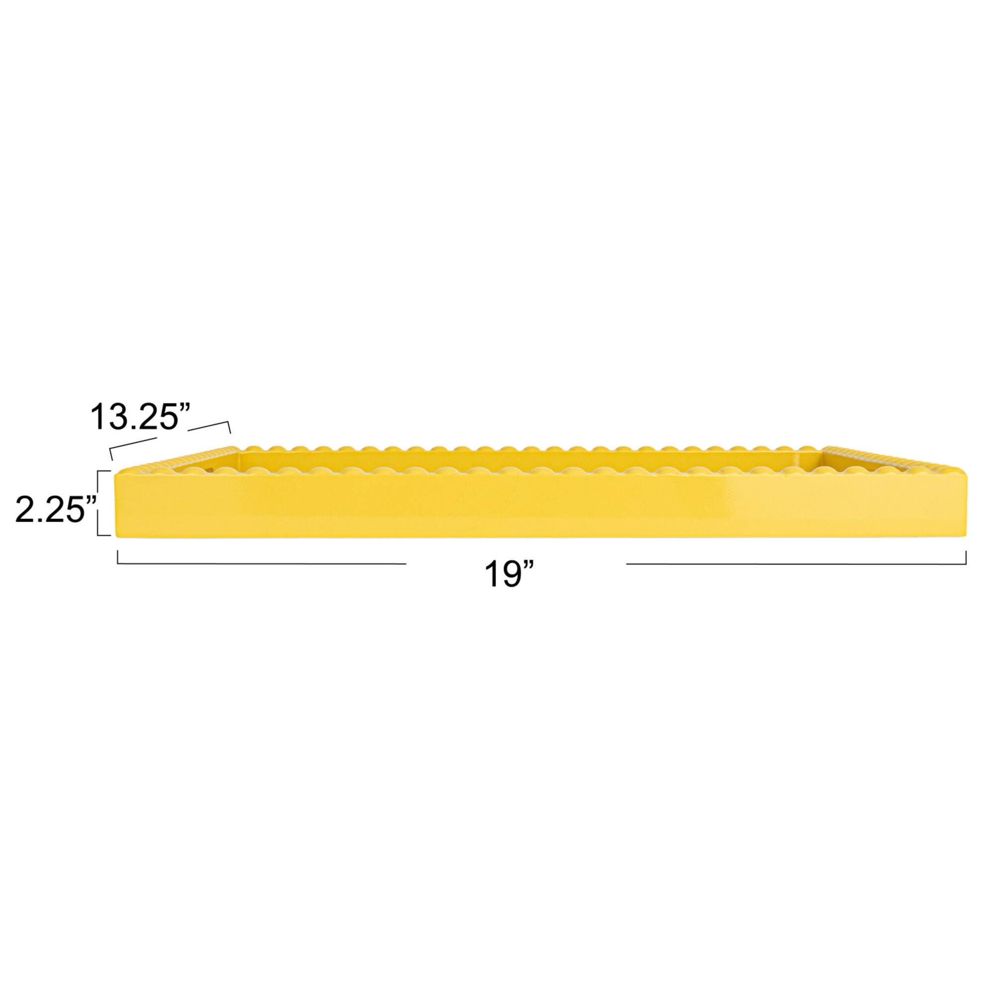 Hello Honey® 19" Yellow Sunny Wood Tray with Handles